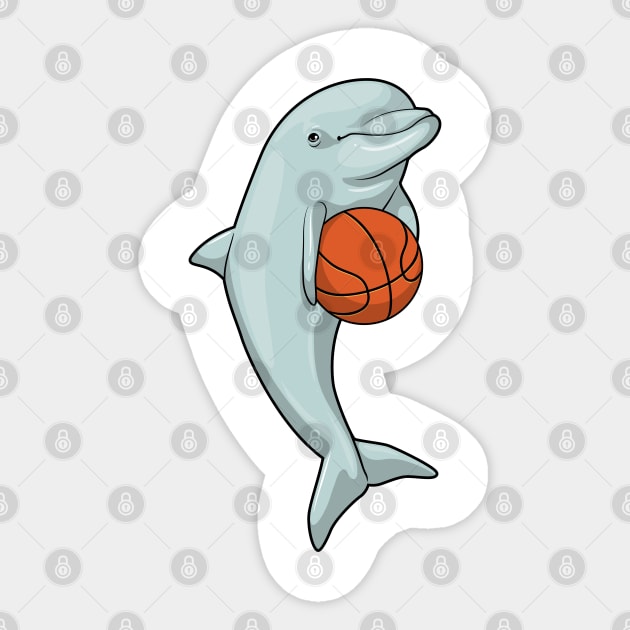 Dolphin at Basketball Sports Sticker by Markus Schnabel